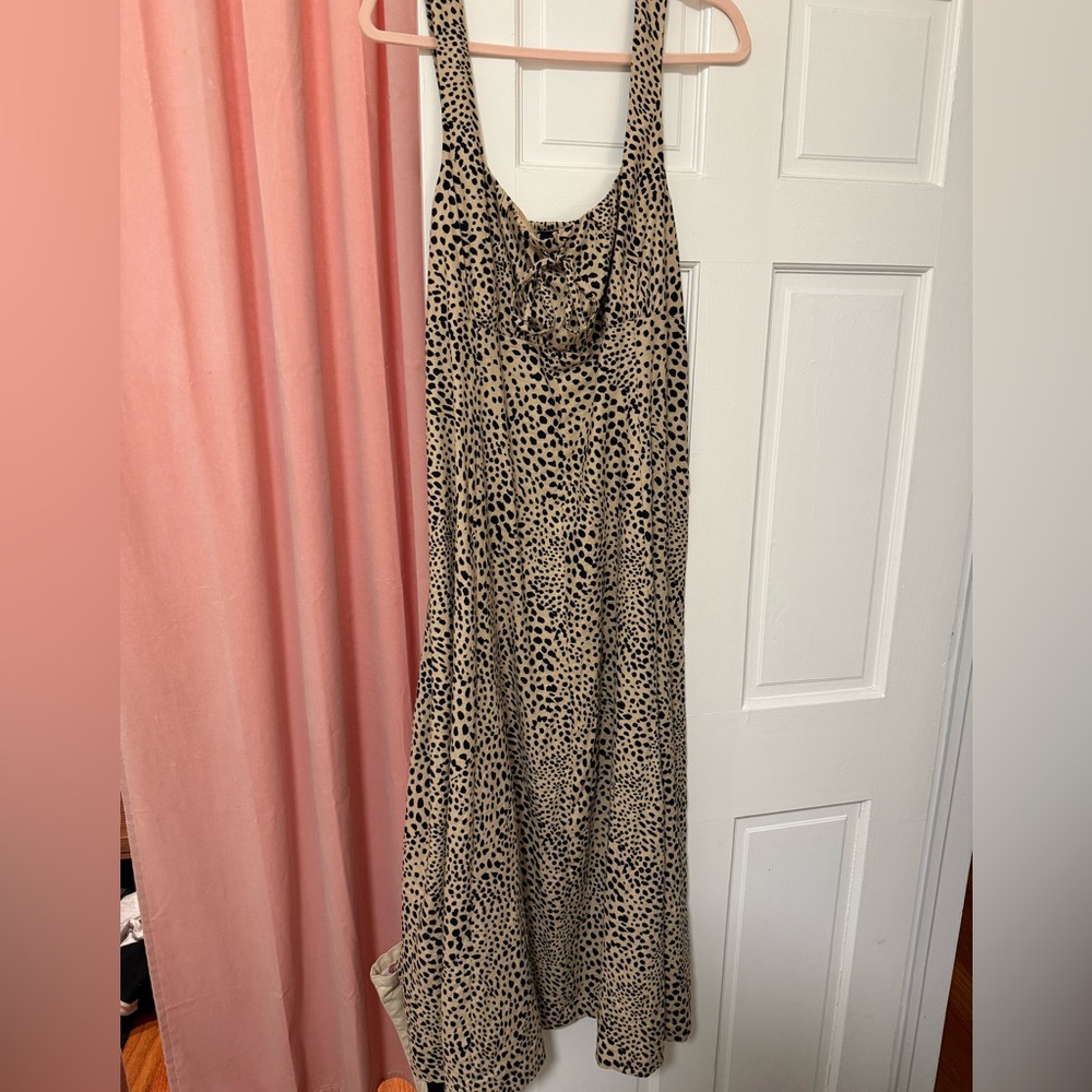 Leopard Print Linen Maxi Dress from the Gap